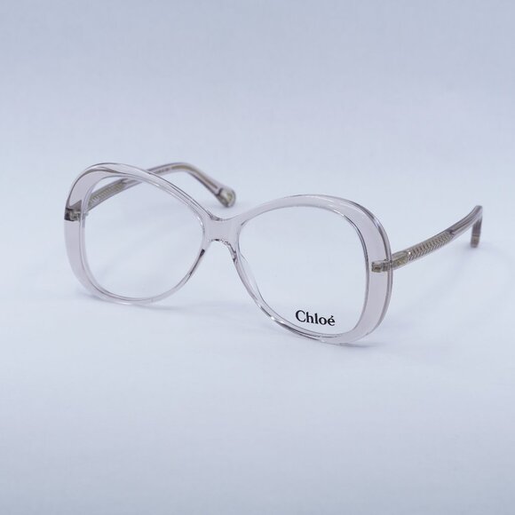 Chloe CH0011O 002 Eyeglasses Transparent Pink 56mm Butterfly Frame - Picture 1 of 10